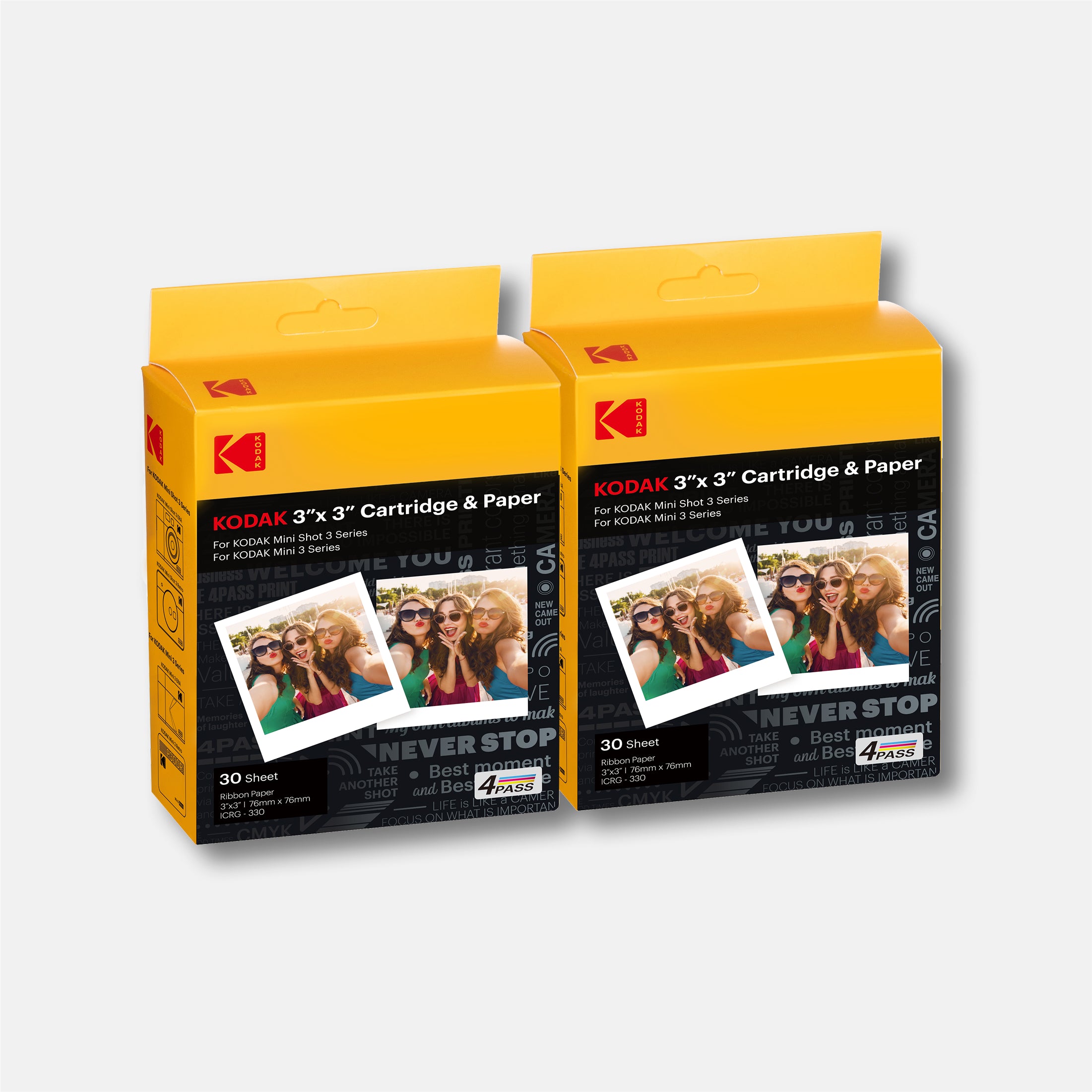 KODAK 4PASS Filmpatrone (3x3 Zoll) für KODAK Mini 3 Retro und Mini Shot 3 Retro, 60 Blatt