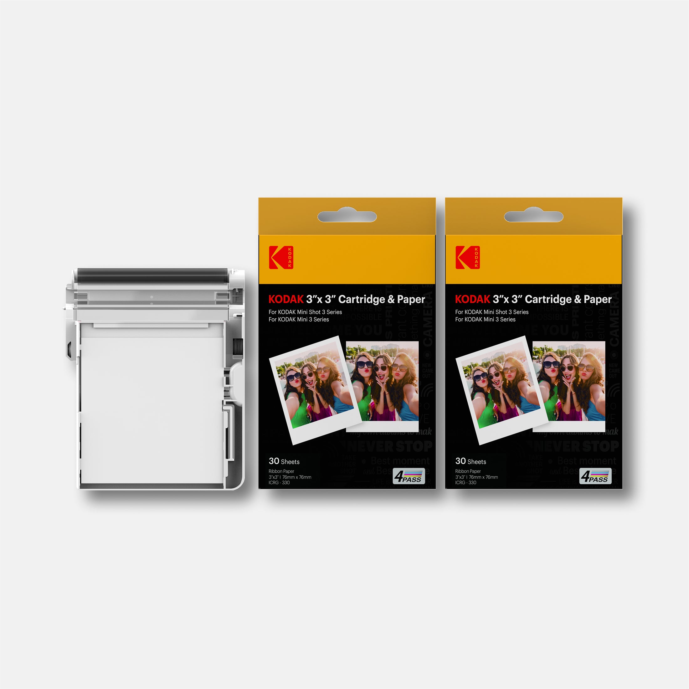 KODAK 4PASS Filmpatrone (3x3 Zoll) für KODAK Mini 3 Retro und Mini Shot 3 Retro, 60 Blatt