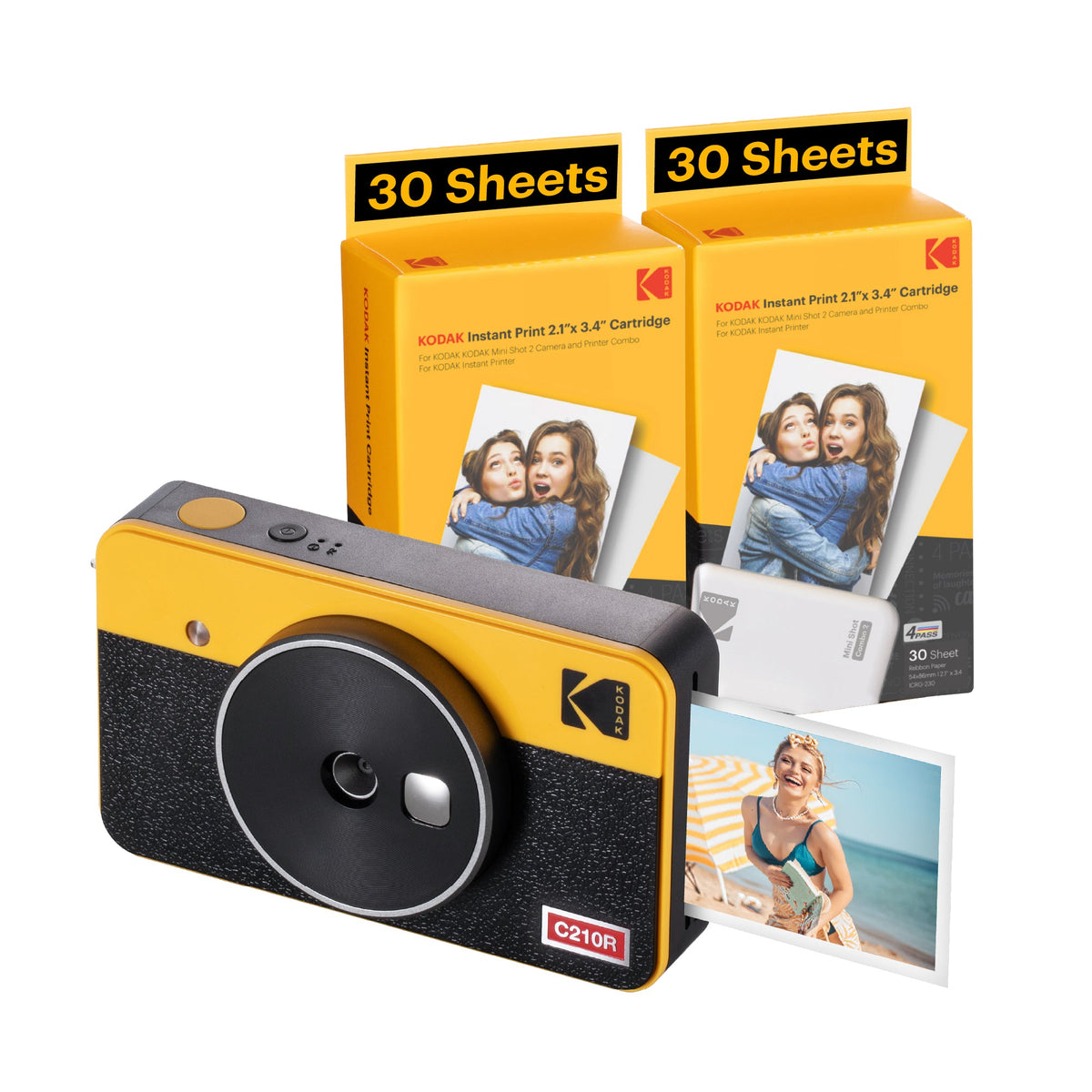 Kodak Mini Shot Combo 2 Retro C210R Instant Camera Black