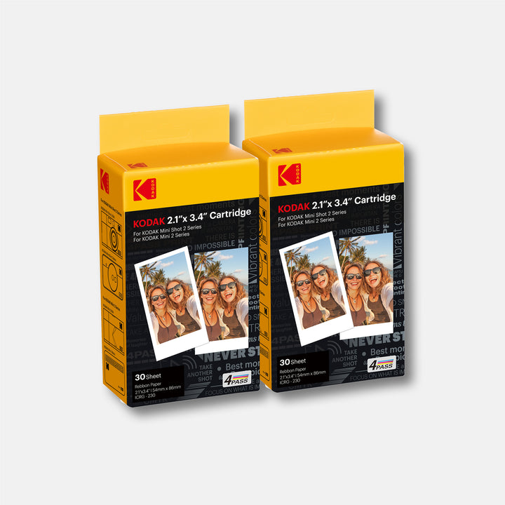 KODAK 4PASS Filmpatrone (2,1 x 3,4 Zoll) für KODAK Mini 2 Retro und Mini Shot 2 Retro, 60 Blatt
