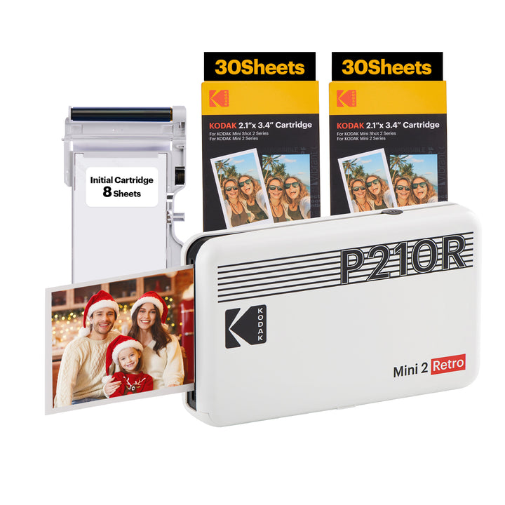 KODAK Mini 2 Retro 4PASS Portable Photo Printer (2.1x3.4 inches) + 68 Sheets Bundle