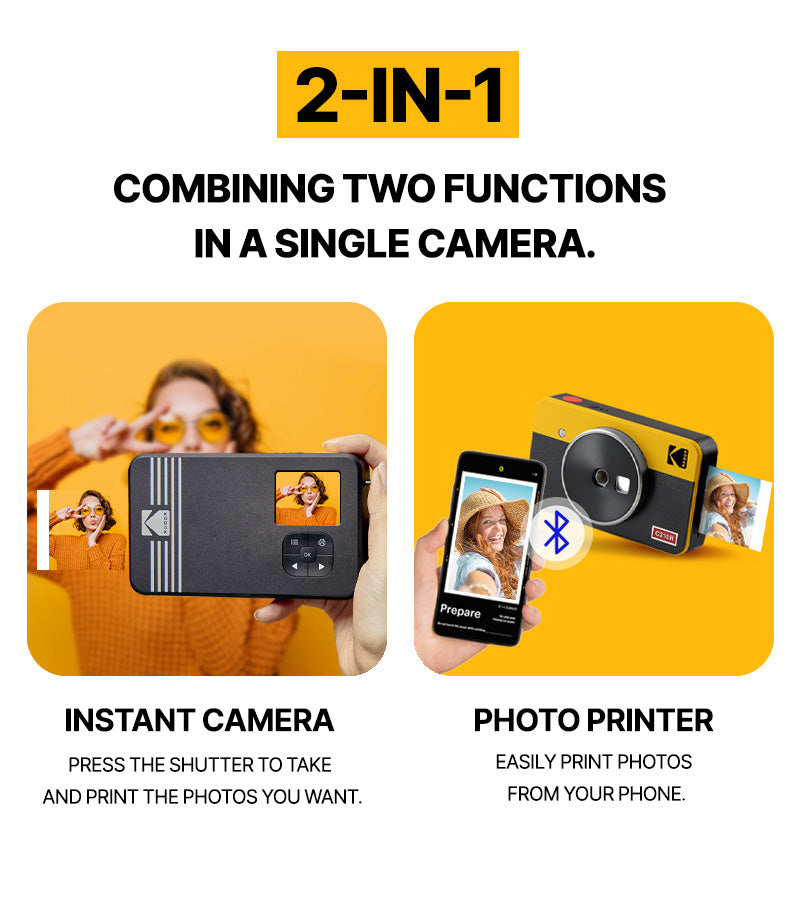 KODAK Mini Shot Retro 4PASS 2-in-1 Instant Camera and Photo