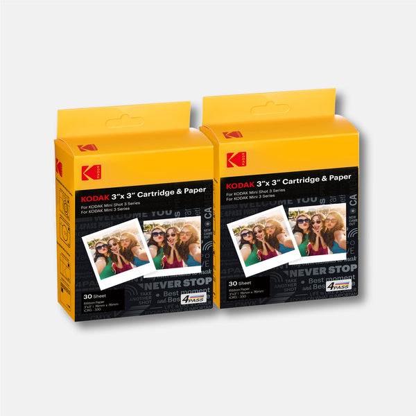 Kodak Instant Print 3x3 Cartridge | 60 Pack of 4 PASS 3 Inch
