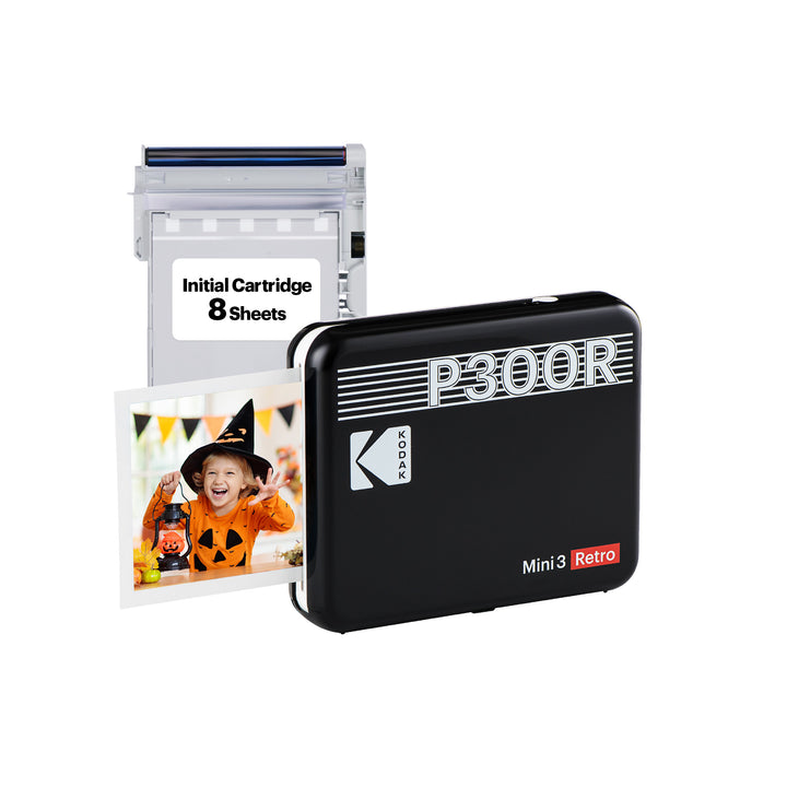 KODAK Mini 3 Retro 4PASS Tragbarer Fotodrucker (3 x 3 Zoll) + 8 Blatt 