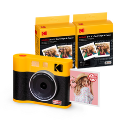 KODAK Mini Shot 3 ERA  2-in-1 Instant Camera and Photo Printer Cartridge Bundle (3x3inches) (Camera + 68 Sheets)