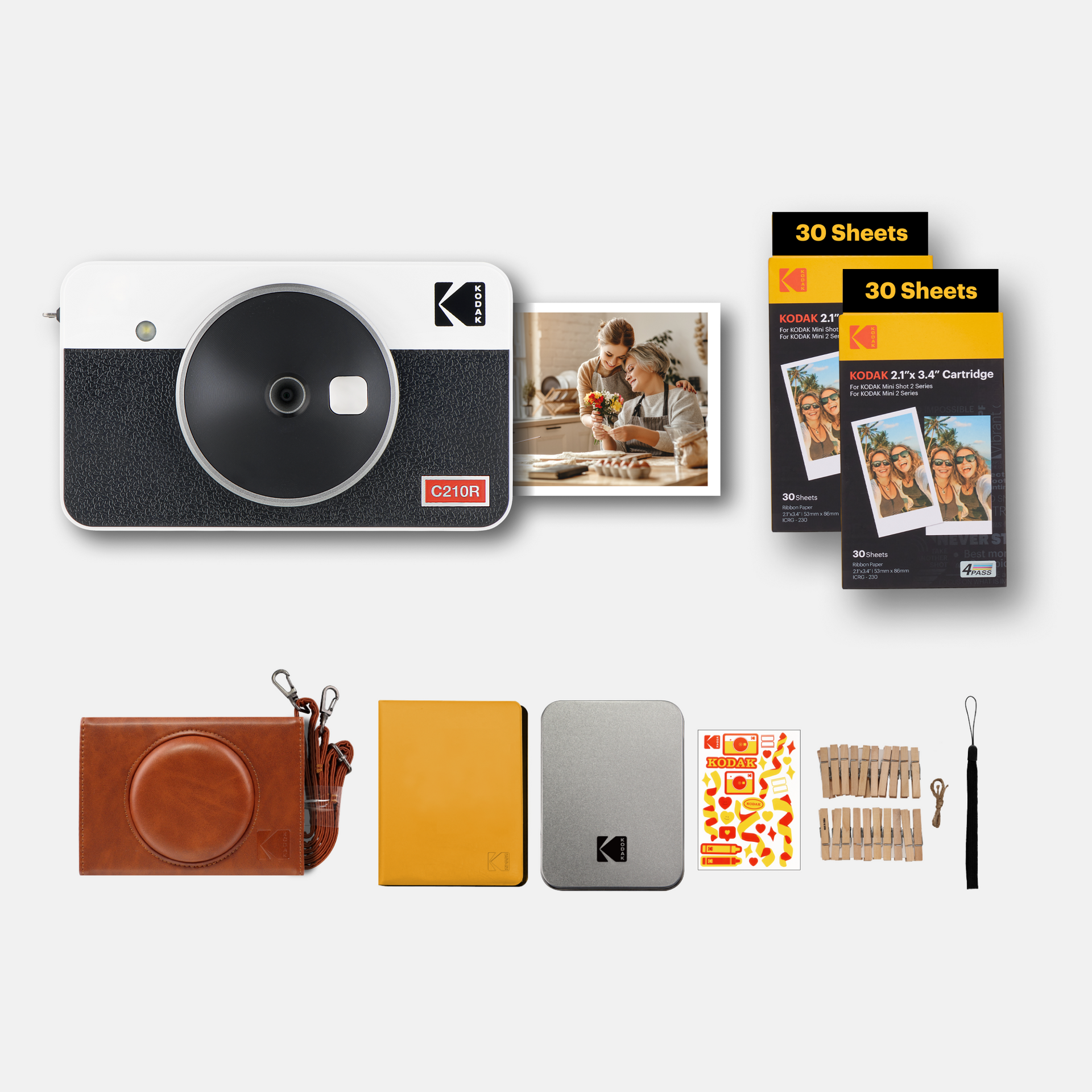 スマホアクセサリー Kodak Instant 2 in 1 Camera (C210) Amazon.co.jp: KODAK インスタントカメラプリンター C210