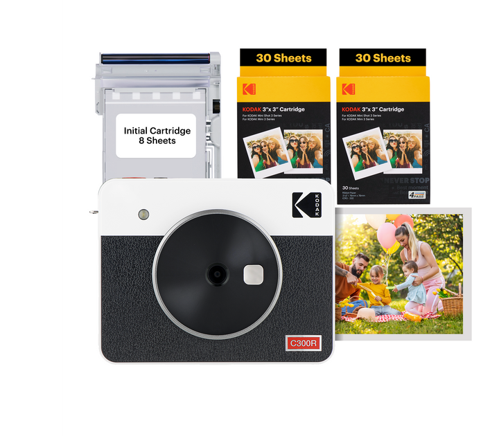 KODAK MiniShot3 Retro 2-in-1 Instant Camera 60Sheets Bundle