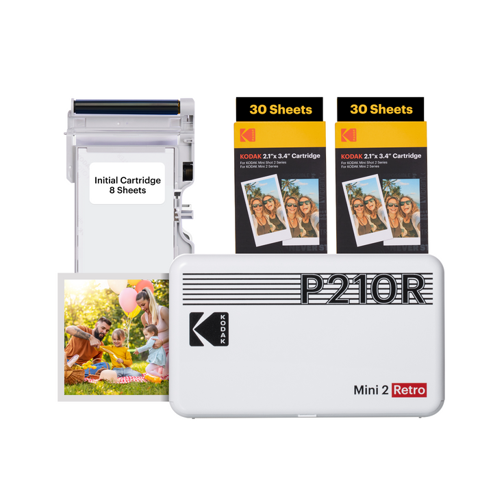 KODAK Mini 2 Retro Portable Photo Printer 60 Sheets Bundle