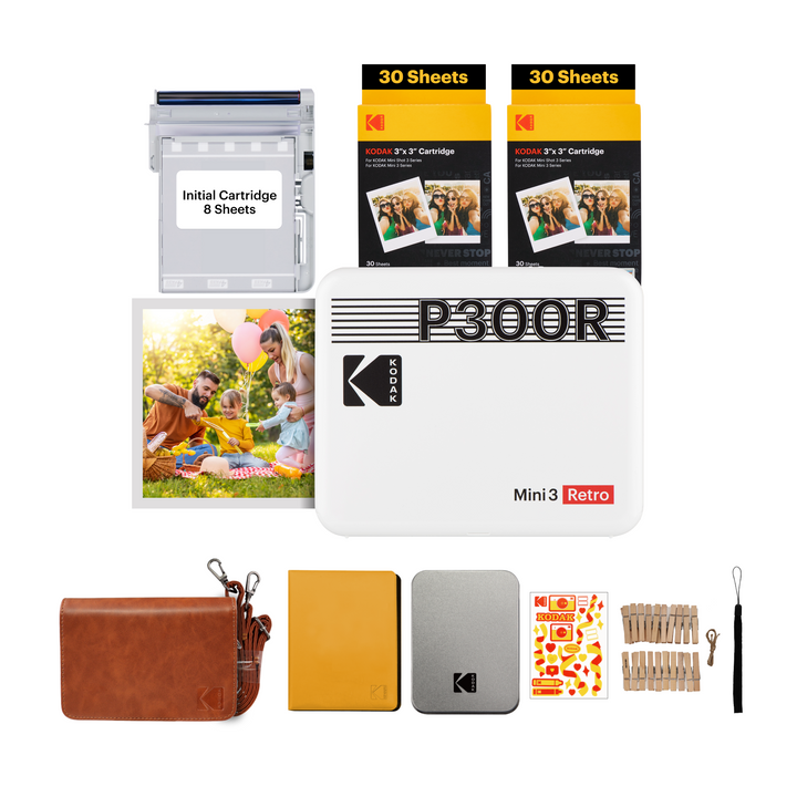 KODAK Mini 3 Retro Portable Photo Printer Gift Bundle