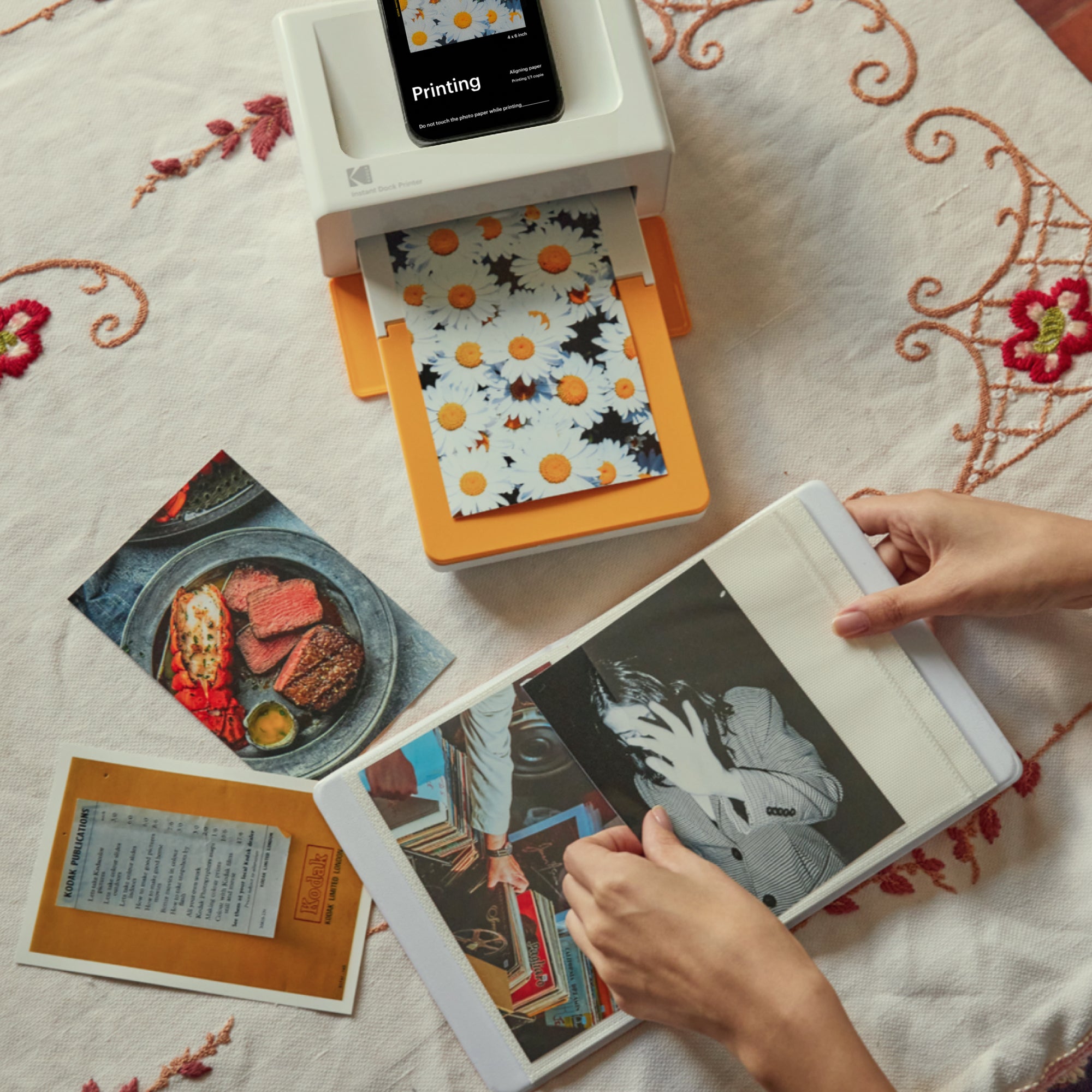 KODAK Dock Plus Retro 4x6 Inch PD460 Photo Printer 50 Sheet Gift Bundle