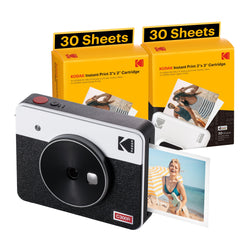KODAK Mini Shot 3 Retro 4PASS 2-in-1-Sofortbildkamera und Fotodrucker (3 x 3 Zoll) + 68 Blatt Bundle 