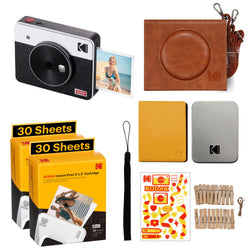 KODAK Mini Shot 3 Retro 4PASS 2-in-1 Instant Camera and Photo Printer (3x3 inches) + 68 Sheets Gift Bundle